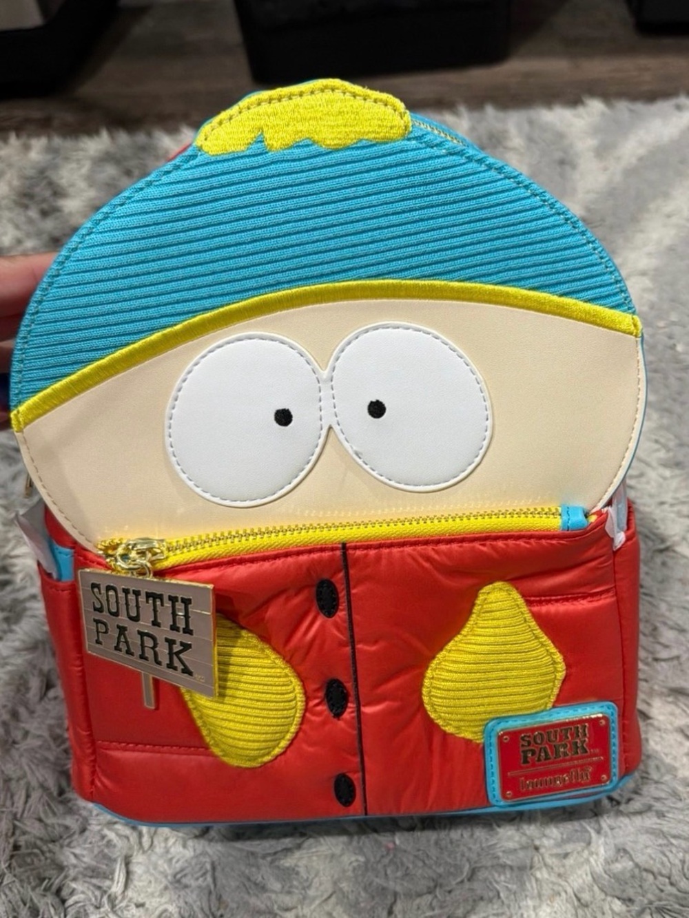Loungefly South Park Eric Cartman Mini Backpack - Red, Blue, Yellow, Cream